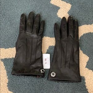 NWT Coach Black Leather Gloves